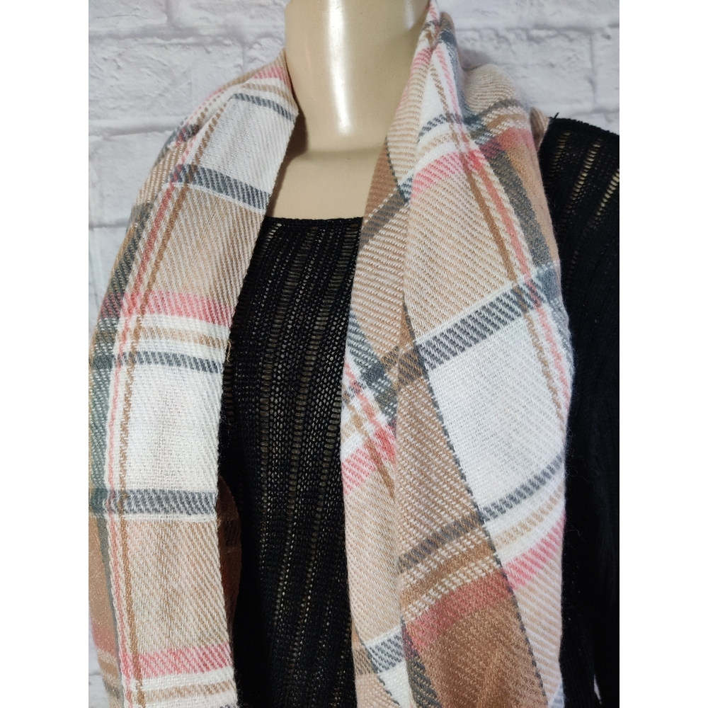 Scarf Shawl Multicolor Plaid - Picture 3 of 10